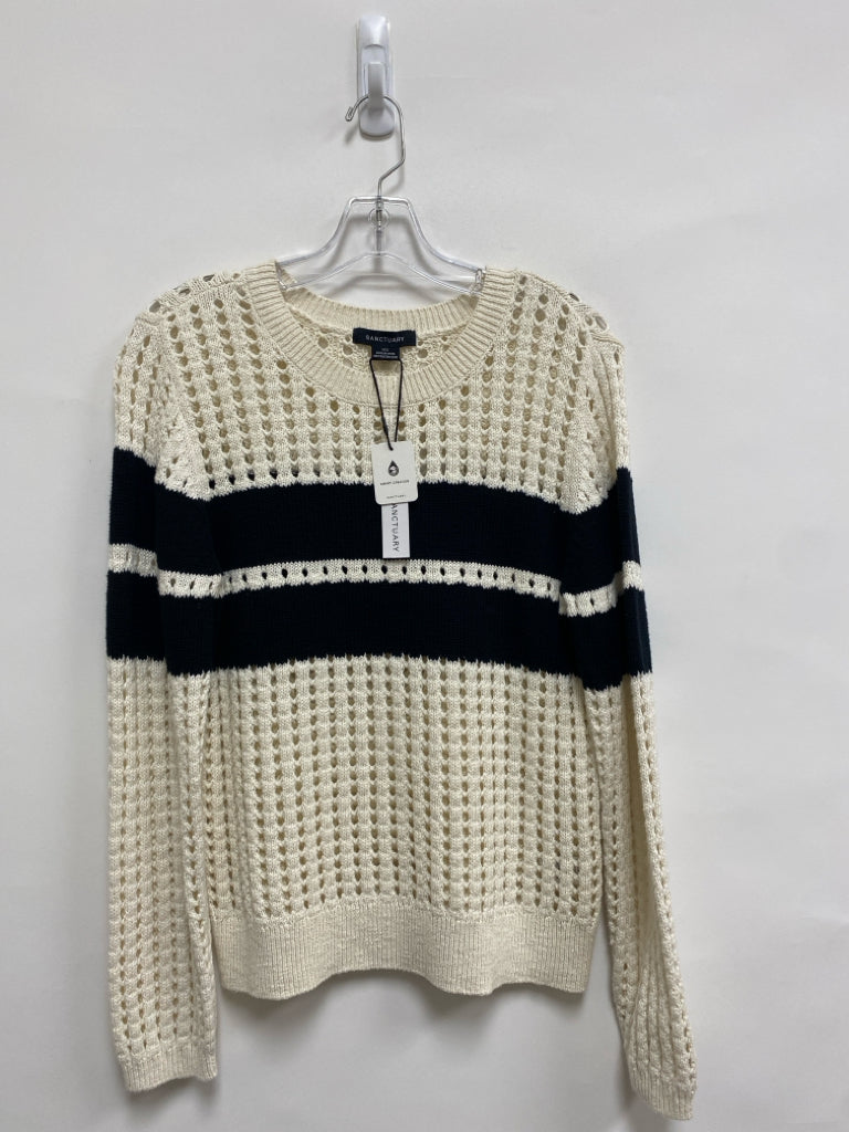 NWT Sanctuary Size XS Cream Black Striped Ladies Sweater