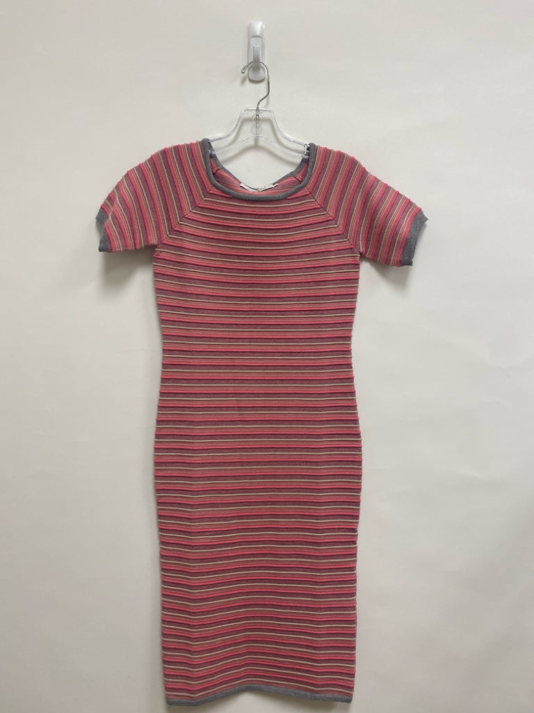 Size S Pink/Gray Beige Stripes Knit Ladies Dress