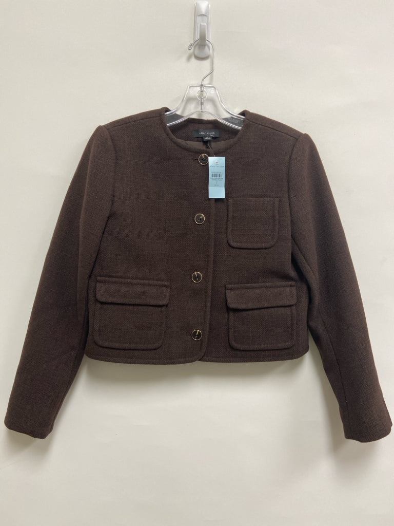 NWT Ann Taylor Size 2P Brown Button Up Petite Jacket