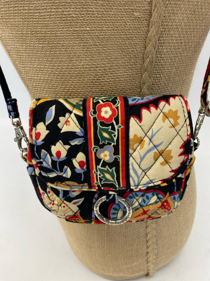 Vera Bradley Black Multi-Color Flower(s) Crossbody