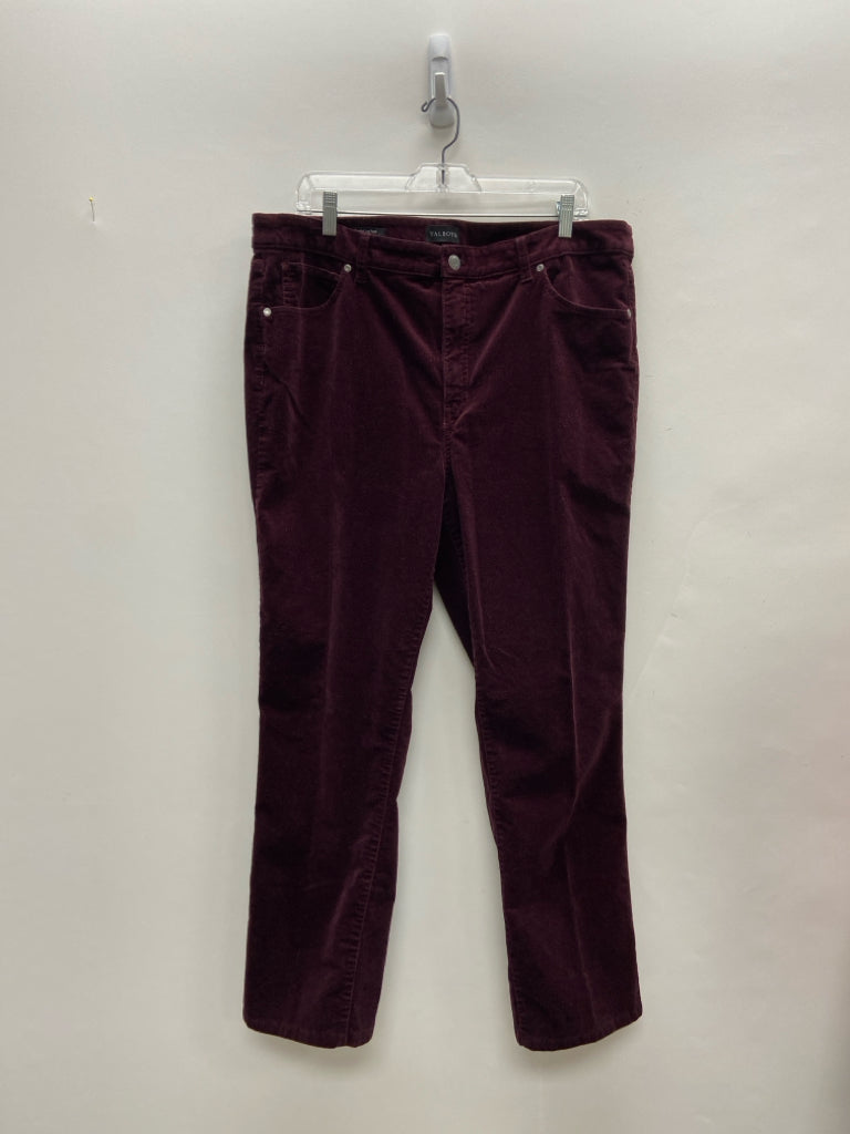 Talbots Size 16 Burgundy Corduroy Plus Size Pants