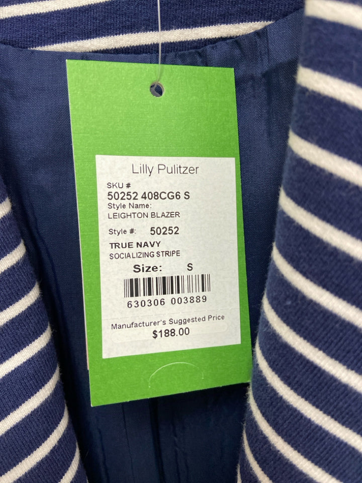 NWT LILLY PULITZER Size S Navy White Striped Ladies Jacket