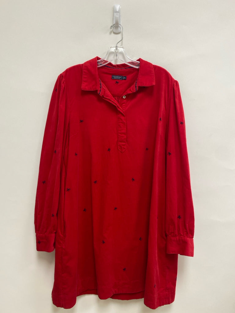 Vineyard Vines Size XL Red Navy Bows Ladies Dress