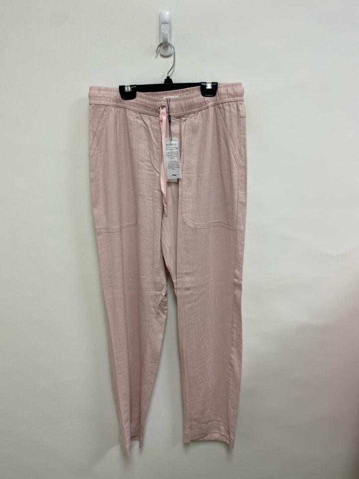 NWT BIANCO Size L Pale Pink Joggers Linen Blend Ladies Pants