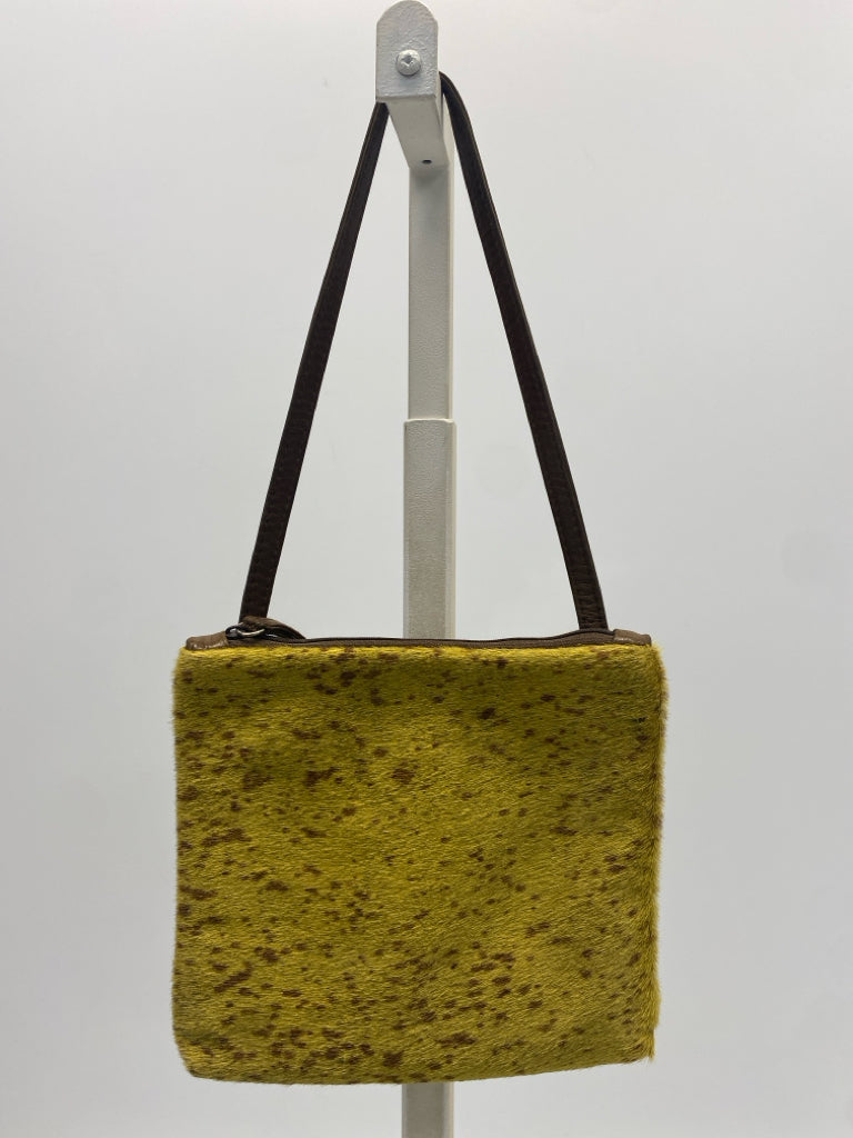 Gold Brown/Crm Animal Print Handbag