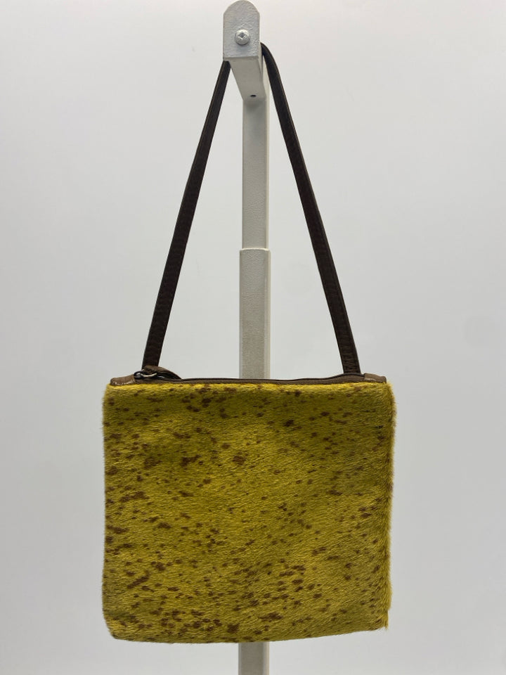 Gold Brown/Crm Animal Print Handbag