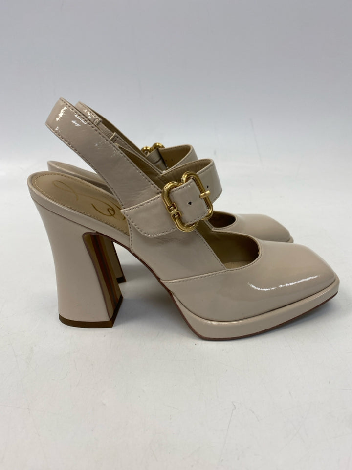 Sam Edelman US Shoe Size 7.5 Cream Patent Heels