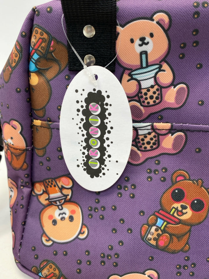 NWT Purple Brown Bear Lunch Tote