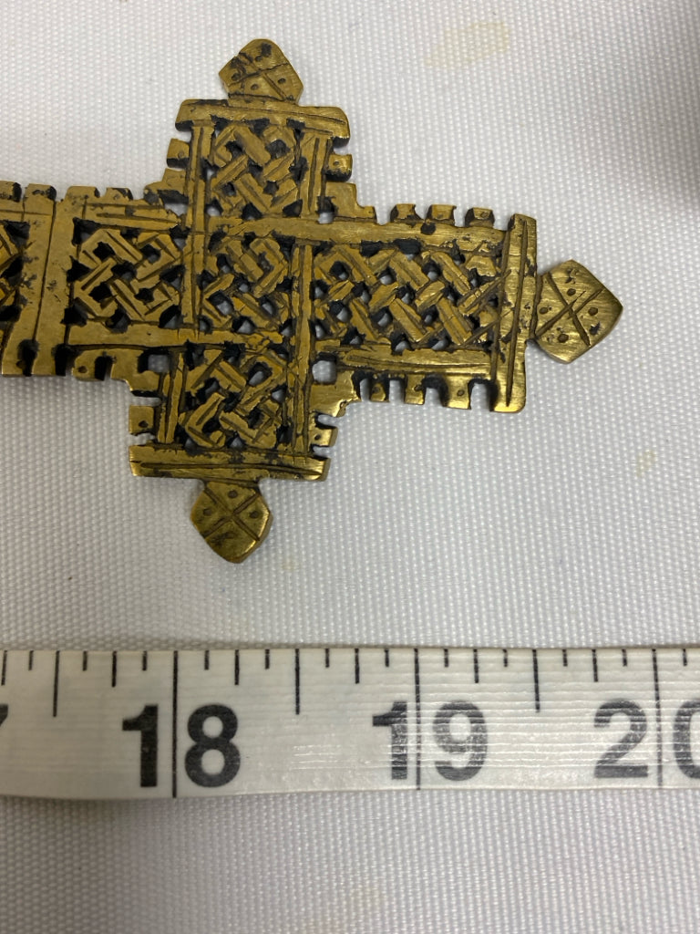 Gray Gold Color Cross Necklace
