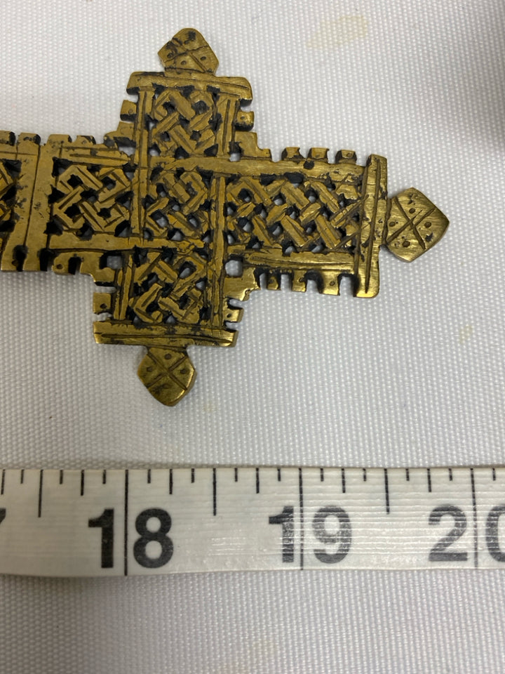 Gray Gold Color Cross Necklace
