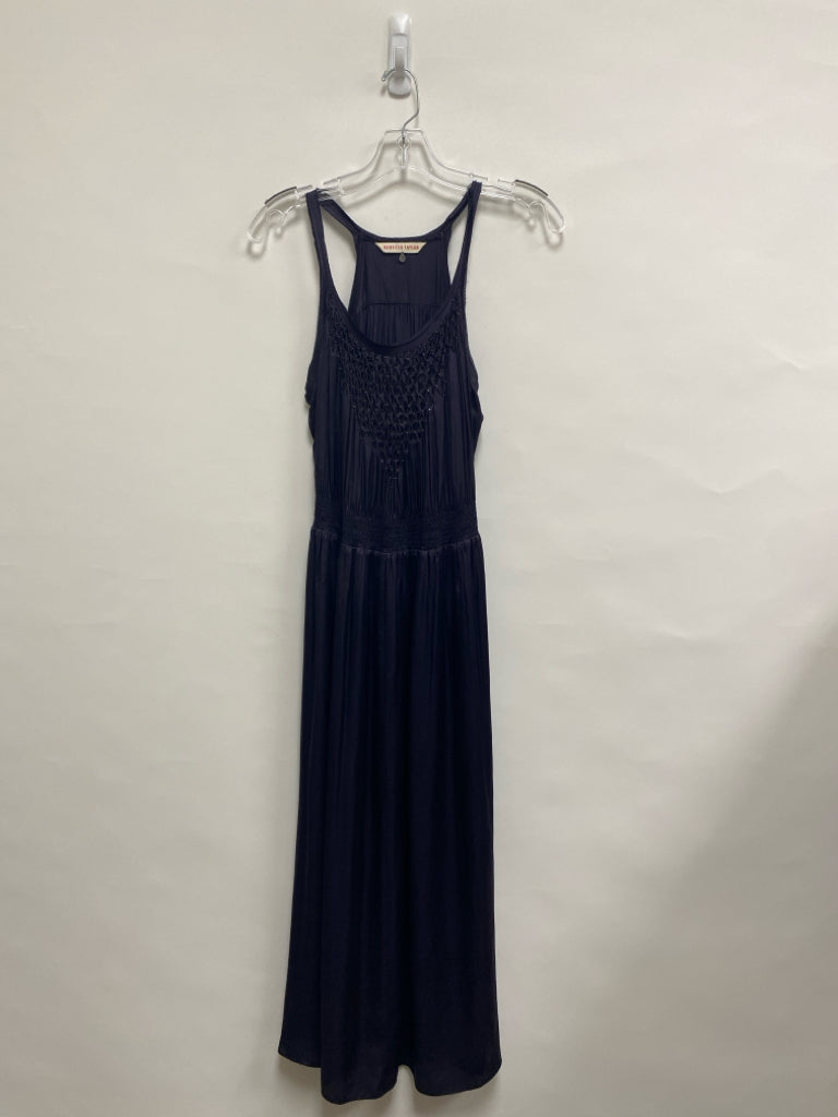 Rebecca Taylor Size 4 Dark Purple Smocking Sleeveless Silk Blend Ladies Dress