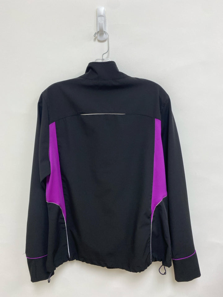 New Balance Size L Black Purple Zip Down Athletic Jacket