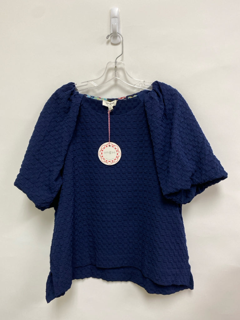 NWT Umgee Size S Navy Texture Puff Sleeve Ladies Top