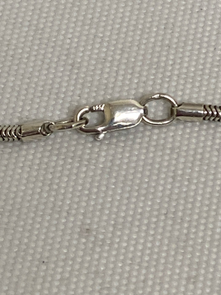 Silver Red Square Necklace
