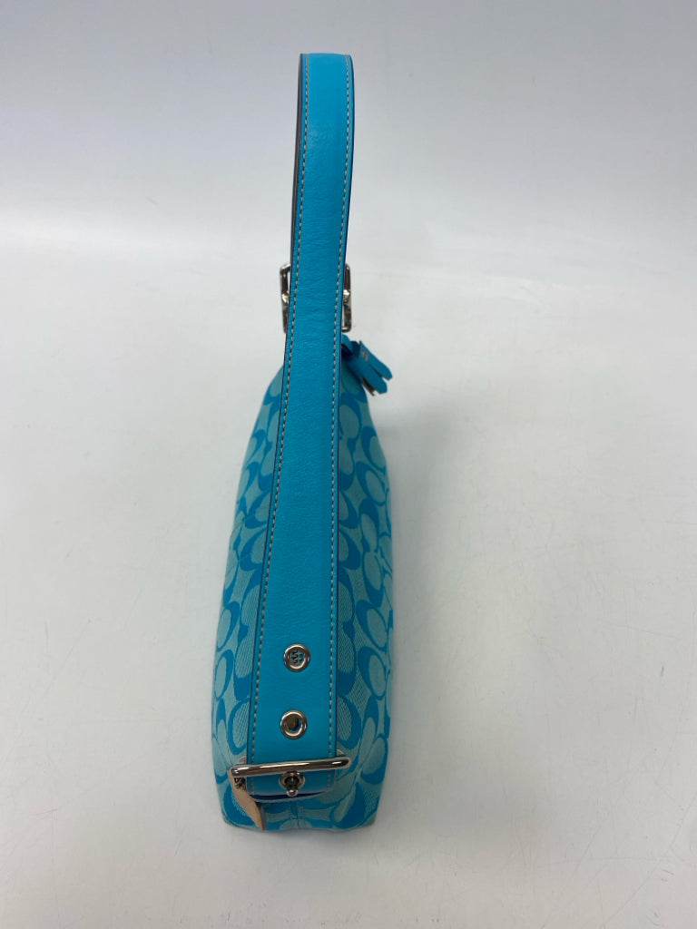 Coach Vintage Y2K Hampton Demi Baguette Blue Mini Handbag 6371
