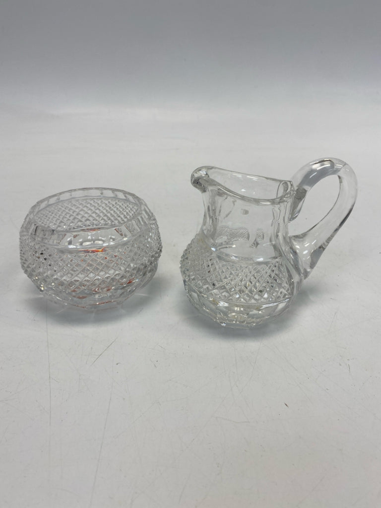Clear Knobby Glass Sugar/Creamer
