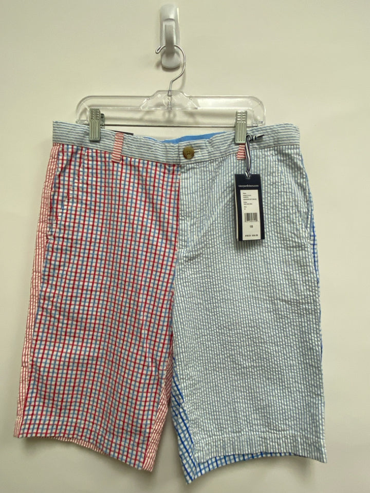 NWT Vineyard Vines SIZE 18 Blue/White Red Plaid Boy&