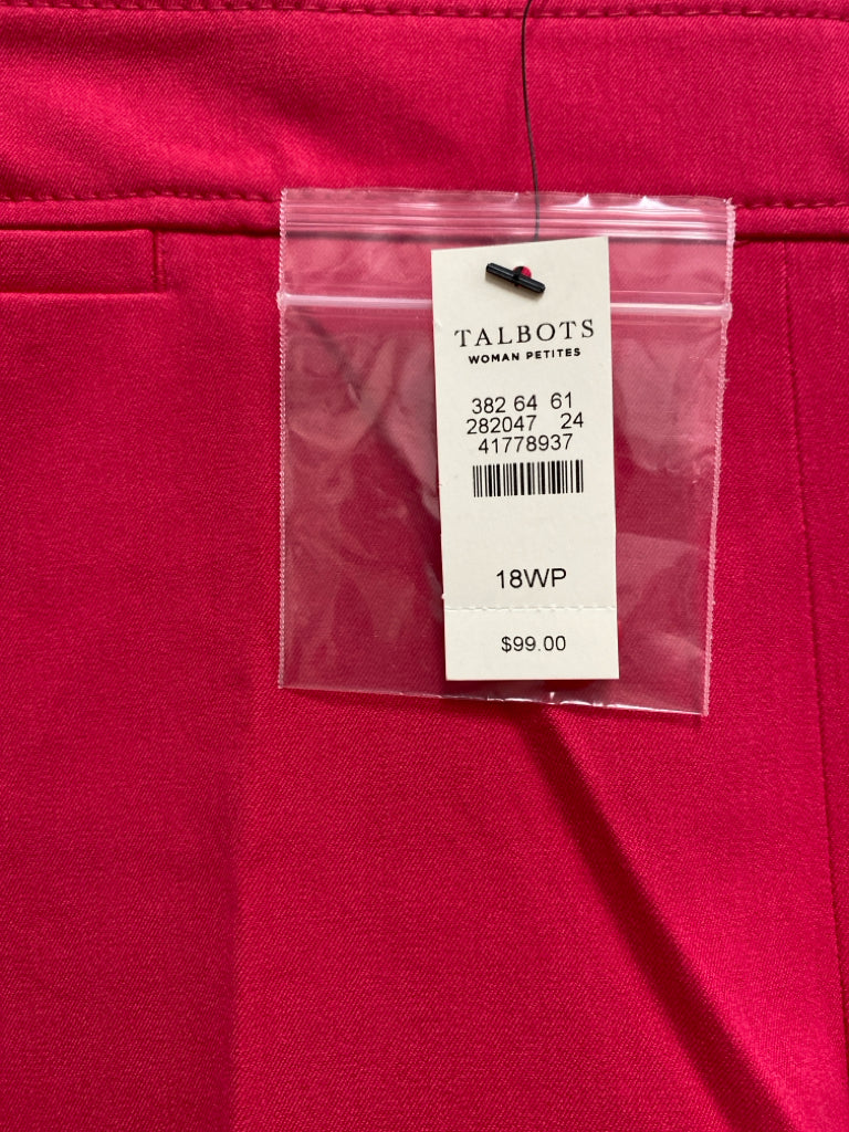 NWT Talbots  SIZE  18WP Hot Pink Plus Size Pants