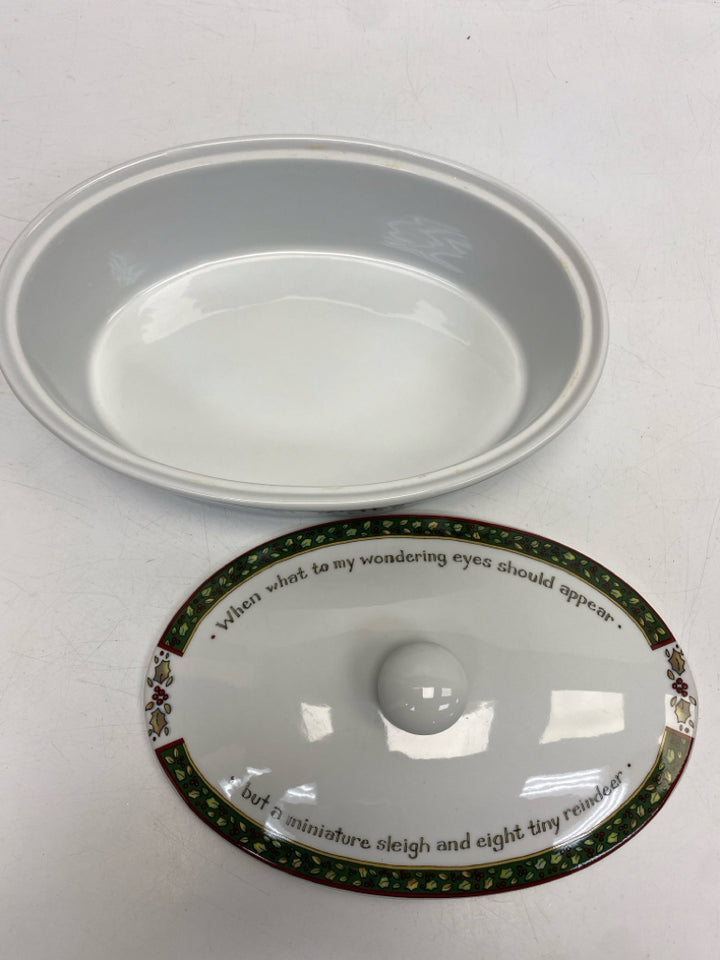 Portmeirion White Green/Multi Words Christmas
