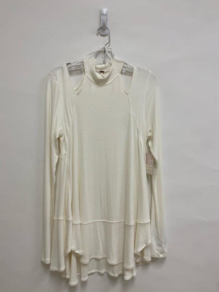 NWT Free People Size M Cream Cold Shoulder Ladies Top