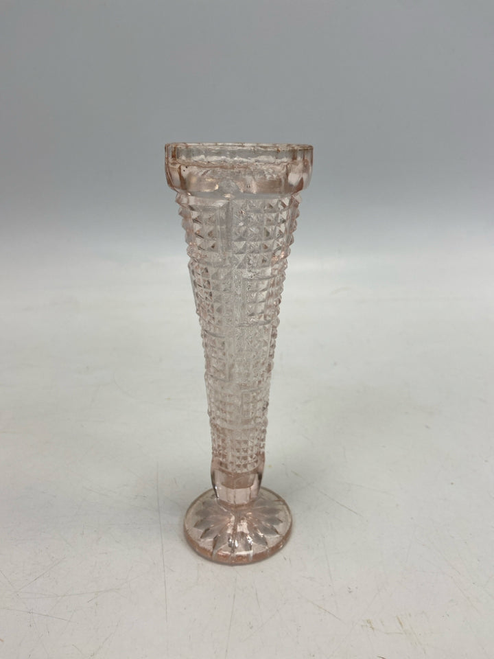 Pink Cut-Glass Vase