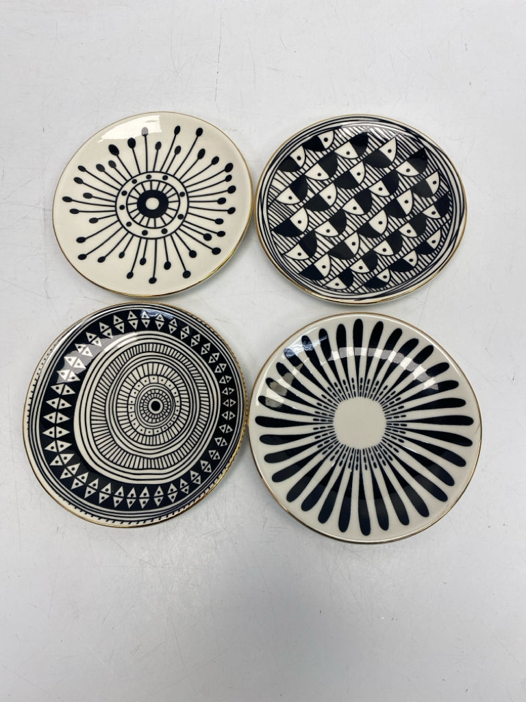 White Black Assorted Print Stoneware Plate (s)