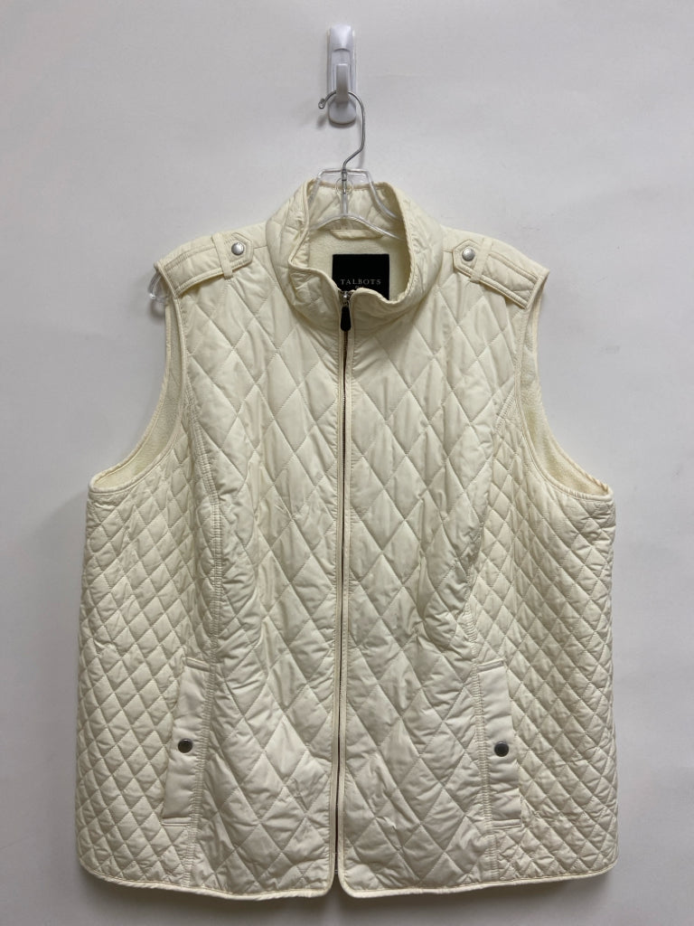 Talbots Size 2X Cream Quilted Plus Size Vest