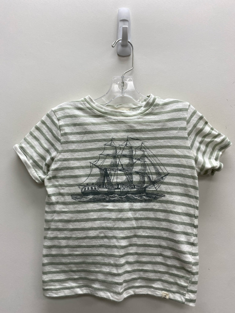 SIZE 5/6 White/Seafoam Khaki Stripes Boy&
