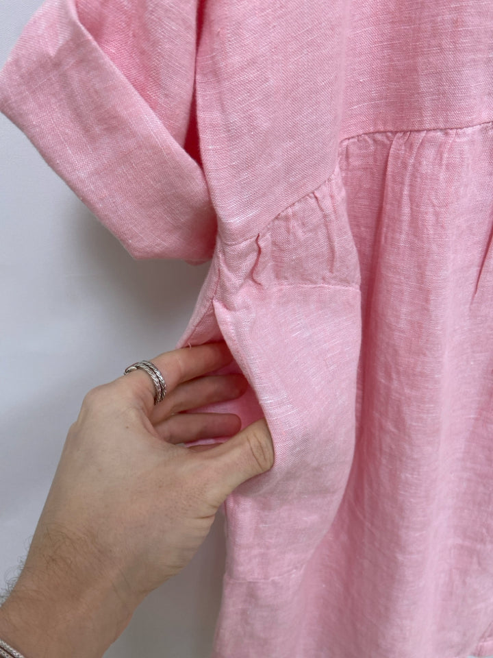 LILLY PULITZER Size XL Pink White Shells Embroidered Ladies Dress