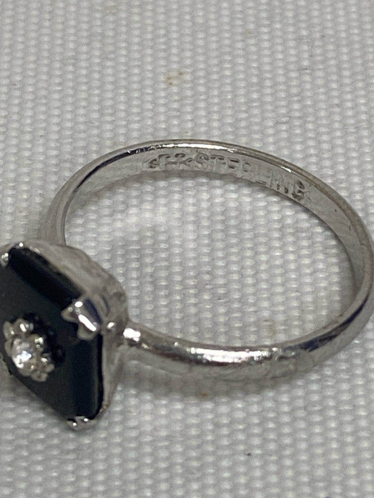 Black Silver Rectangle(s) Ring