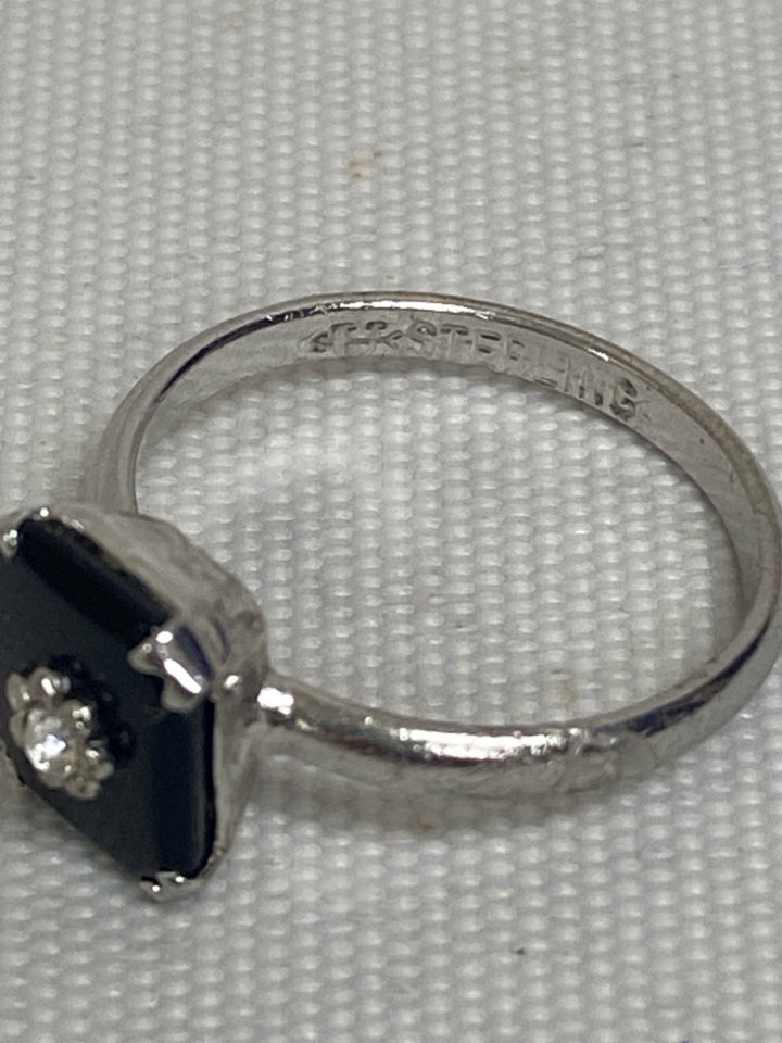 Black Silver Rectangle(s) Ring