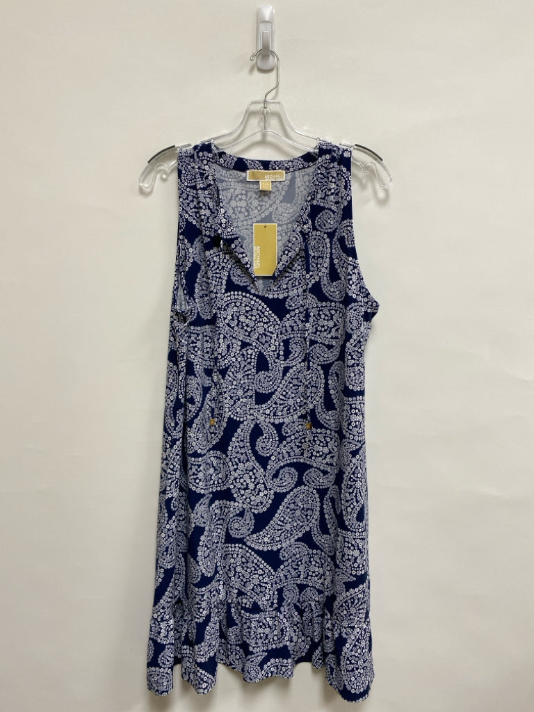 NWT Michael Kors Size XL Blue/White Paisley Sleeveless Ladies Dress