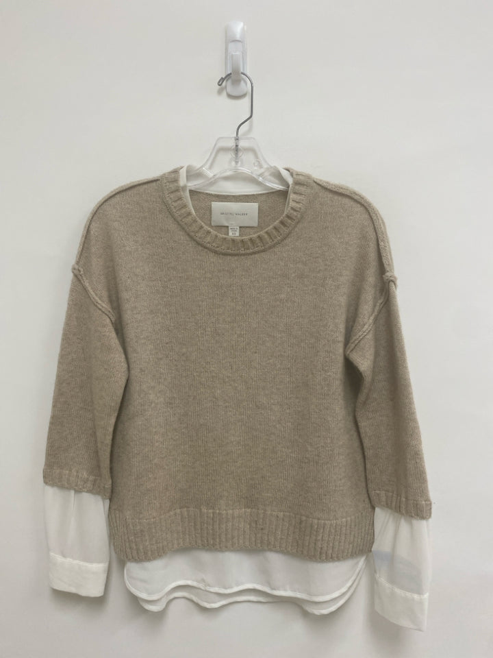 BROCHU WALKER Size XS Beige White Wool Blend Ladies Sweater