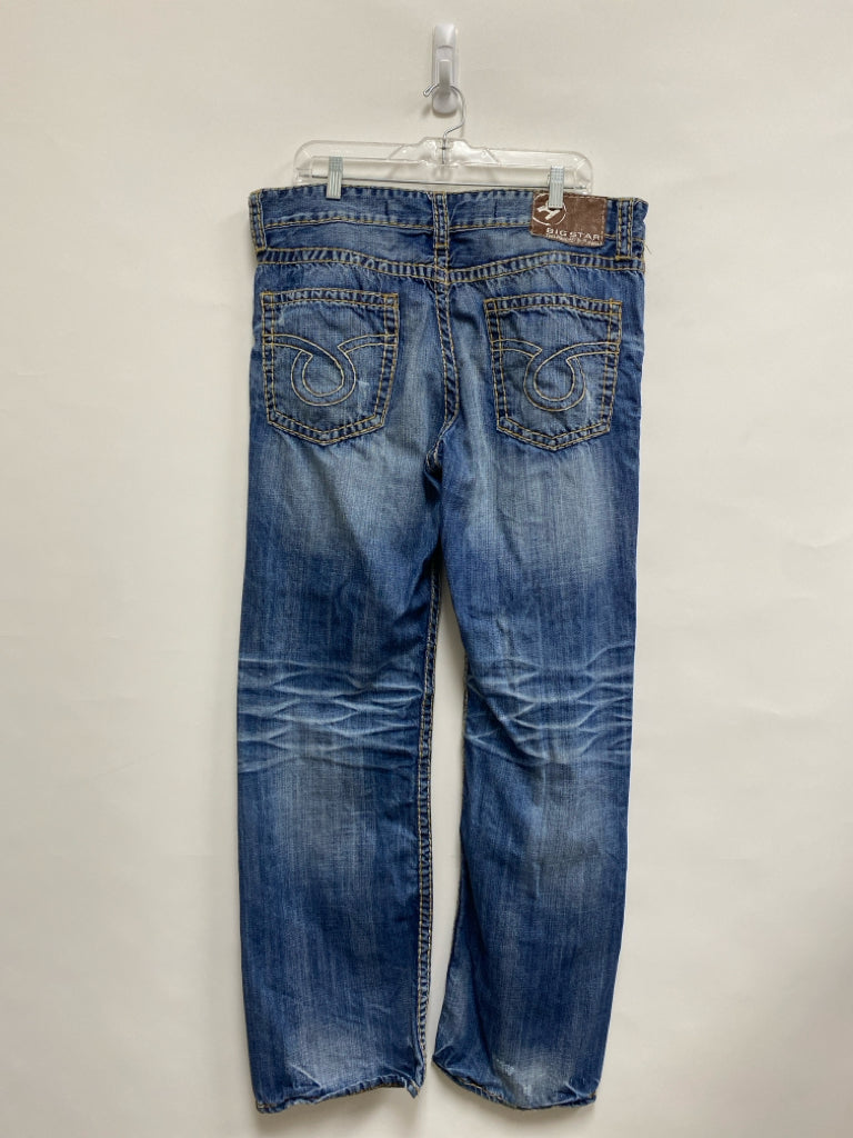 Big Star Size 36 Faded Blue Distressed Men&