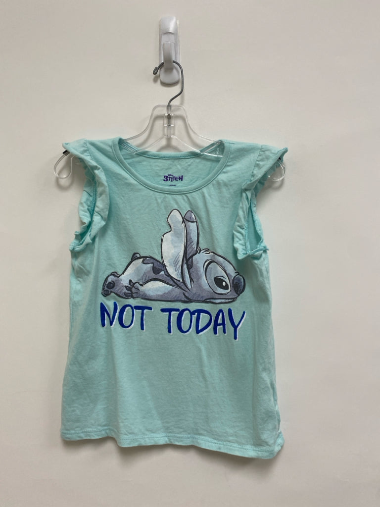 Disney SIZE 7/8 Aqua Gray/Blue Words Sleeveless Girl&
