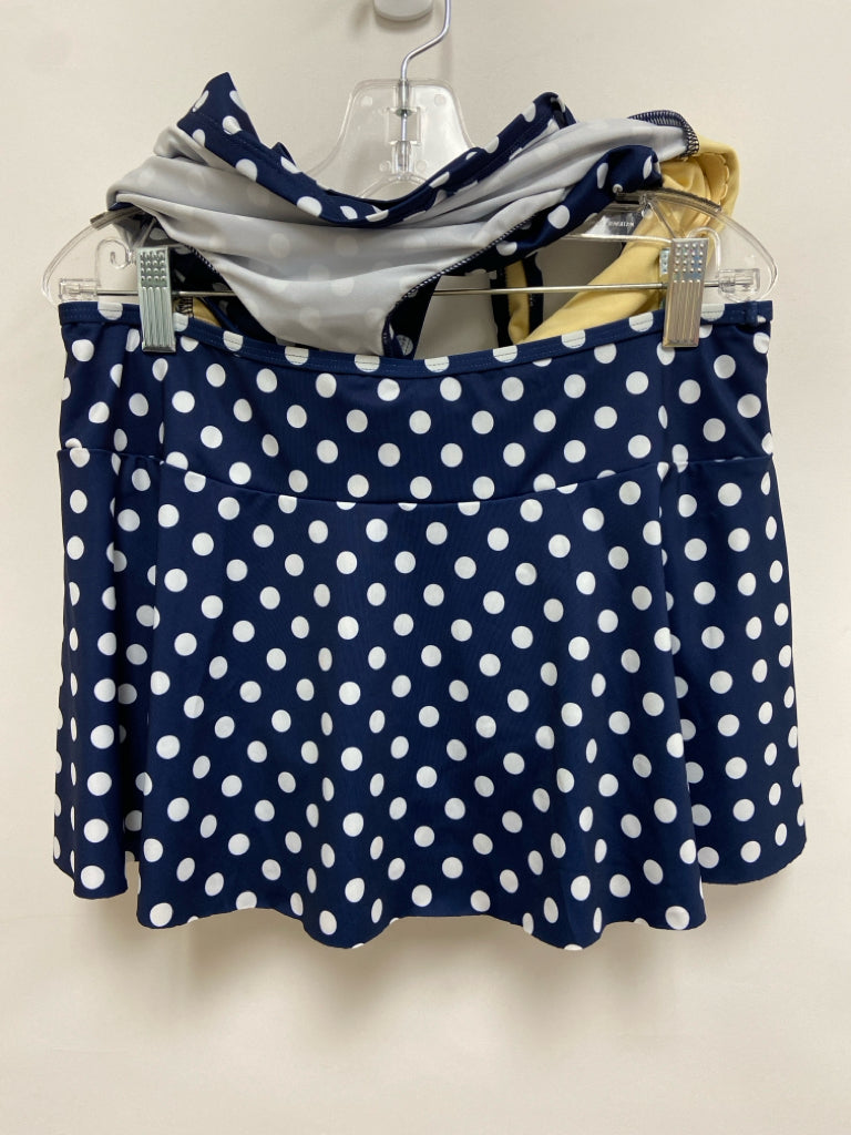 Lands End SIZE 16 Navy White Polka Dot Girl&