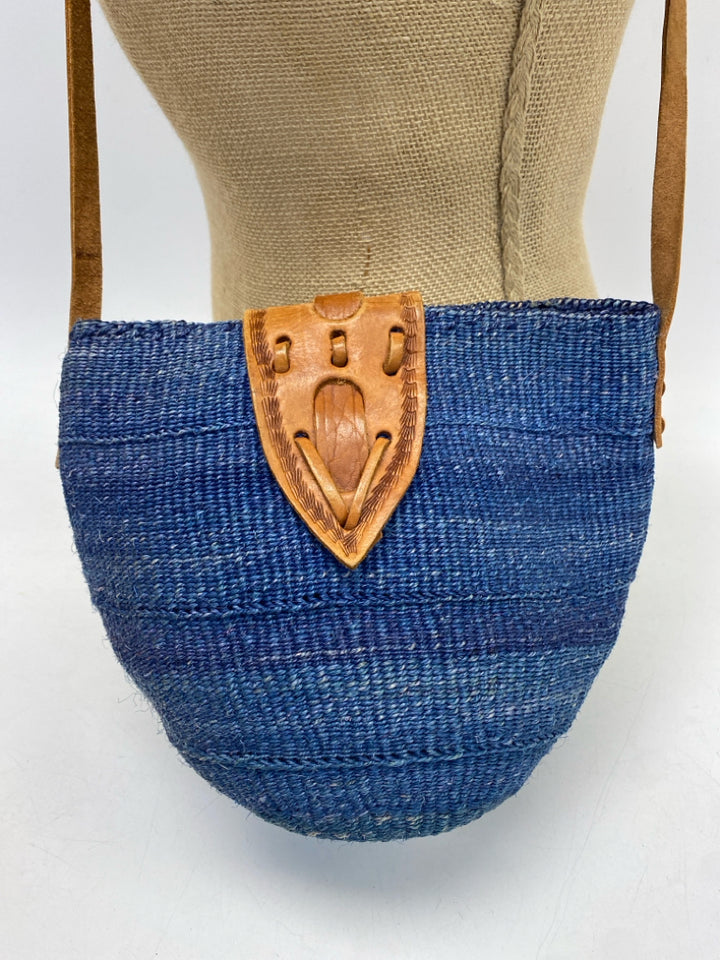 Blue Woven Crossbody