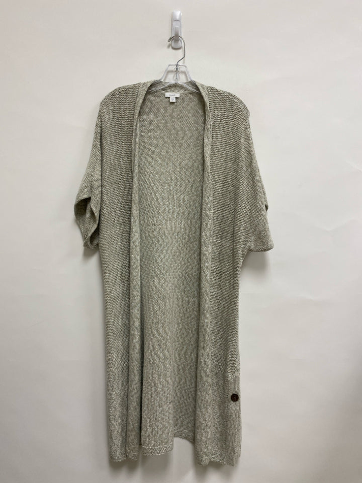 J Jill Size S Beige Gray Mottled Crochet Ladies Sweater