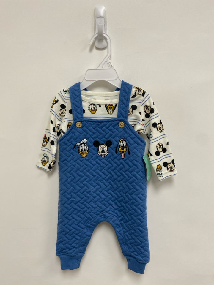 NWT Disney SIZE 0-3M Cream Blue Mickey Mouse Boy&