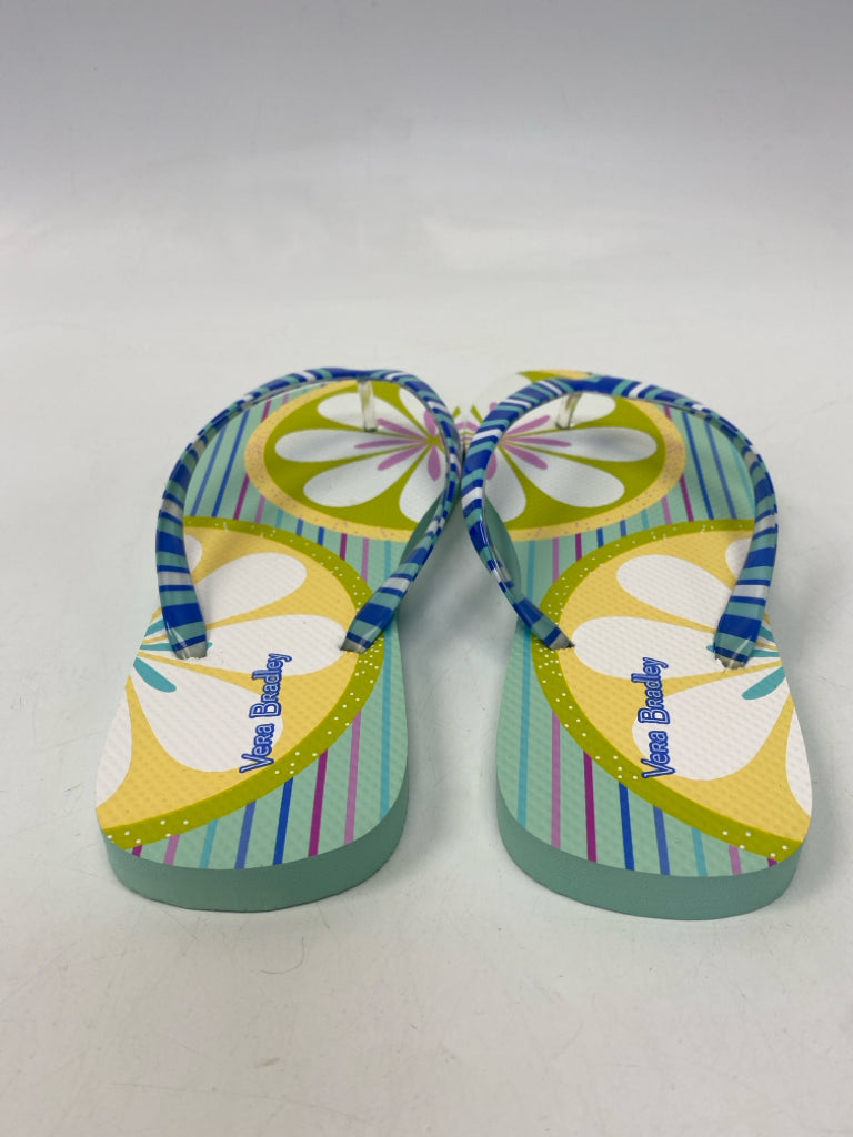 NWOT Vera Bradley  Size 7/8 Blue Aqua/White Stripe(s) Sandals