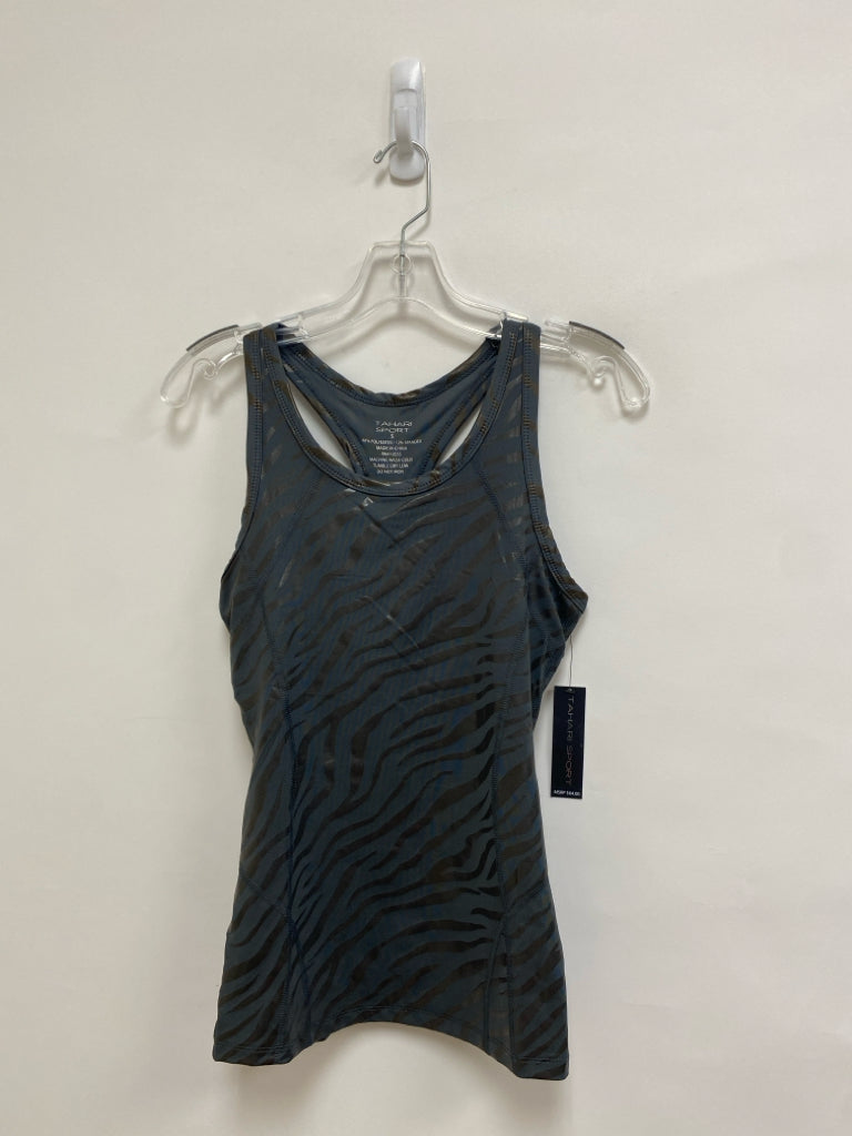 NWT Tahari Size S Dark Seafoam Espresso Zebra Print Tank Athletic Top