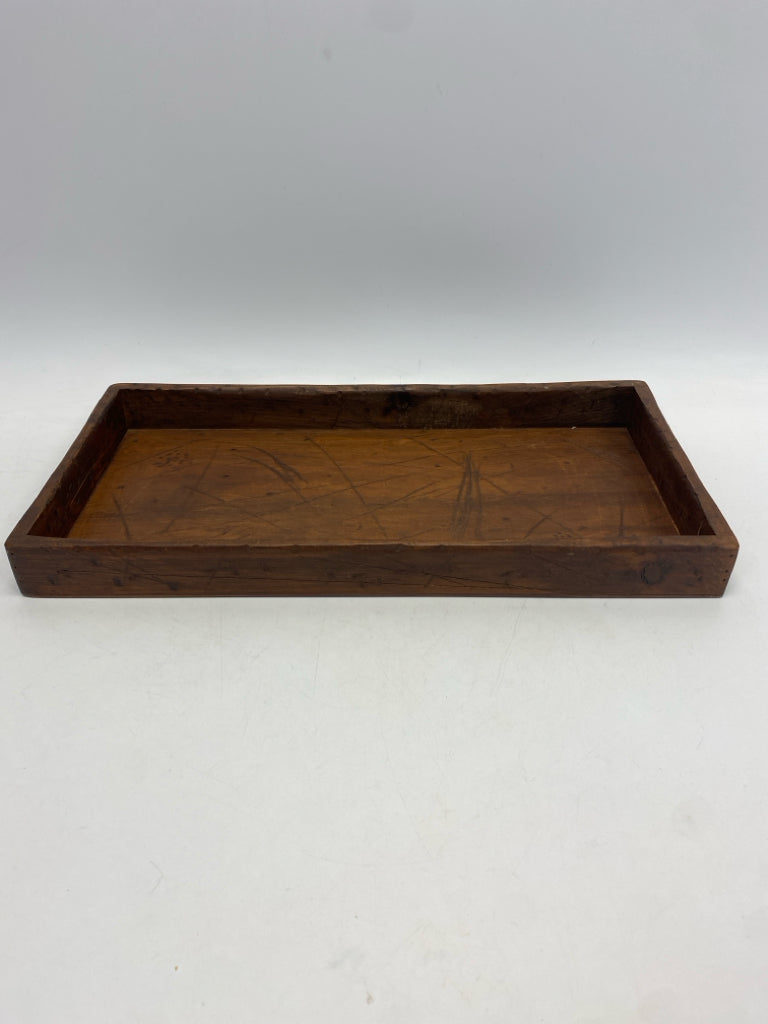 Brown Rustic Wood Tray