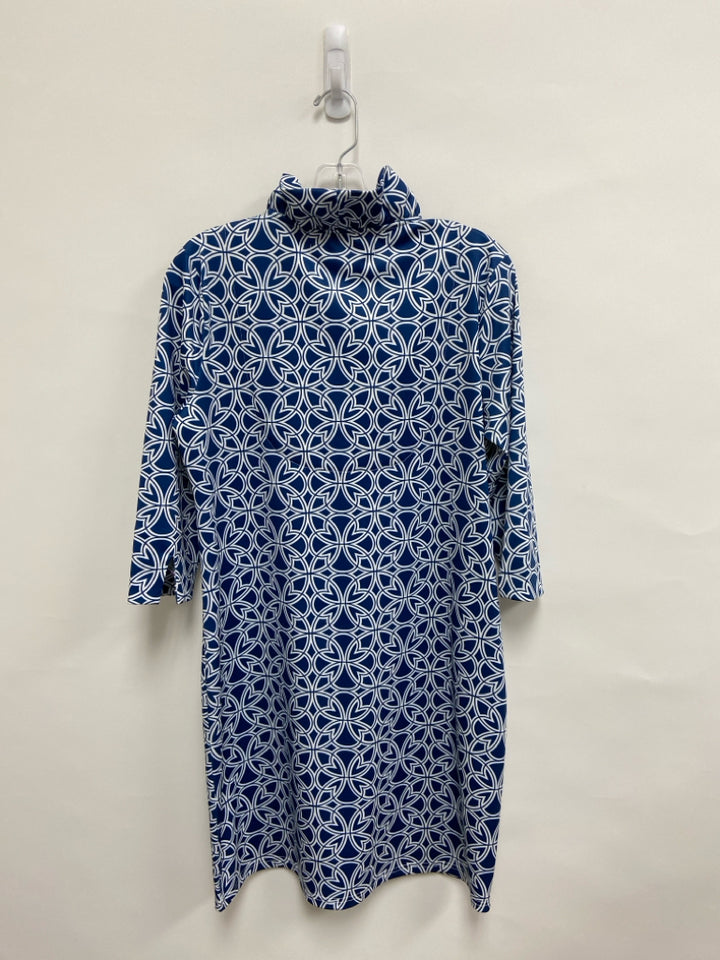 Gretchen Scott Size L Blue White Print Ladies Dress