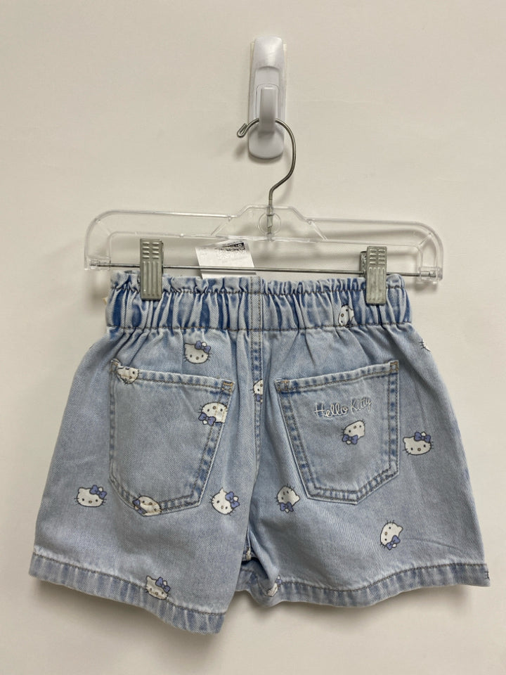 NWT H&amp;M SIZE 7 Faded Denim Light Blue Hello Kitty Girl&