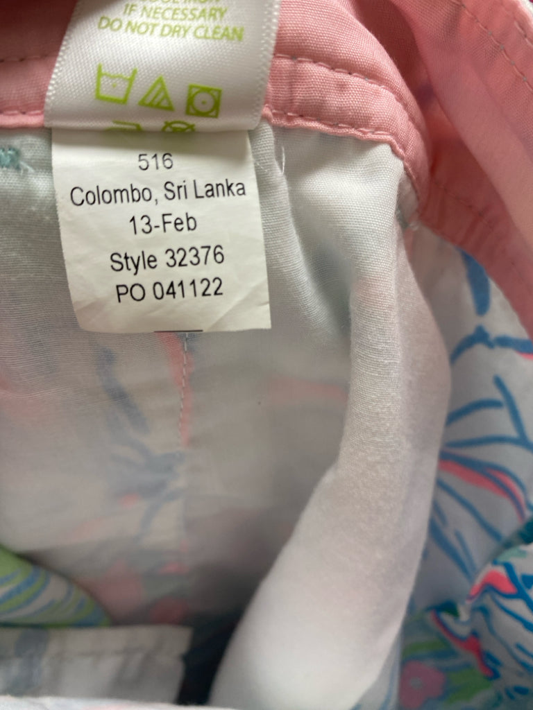 LILLY PULITZER Size 10 Aqua/White Blue/Pink Flowers Ladies Shorts