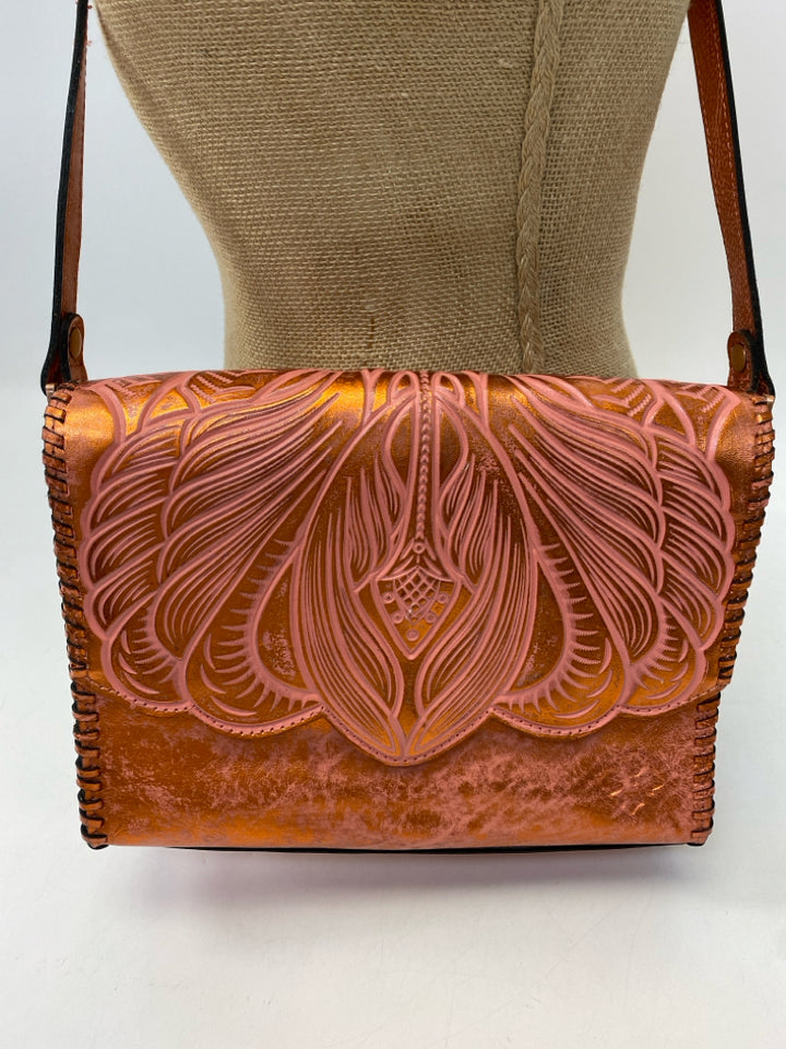 Patricia Nash Orange Pink Metallic Crossbody