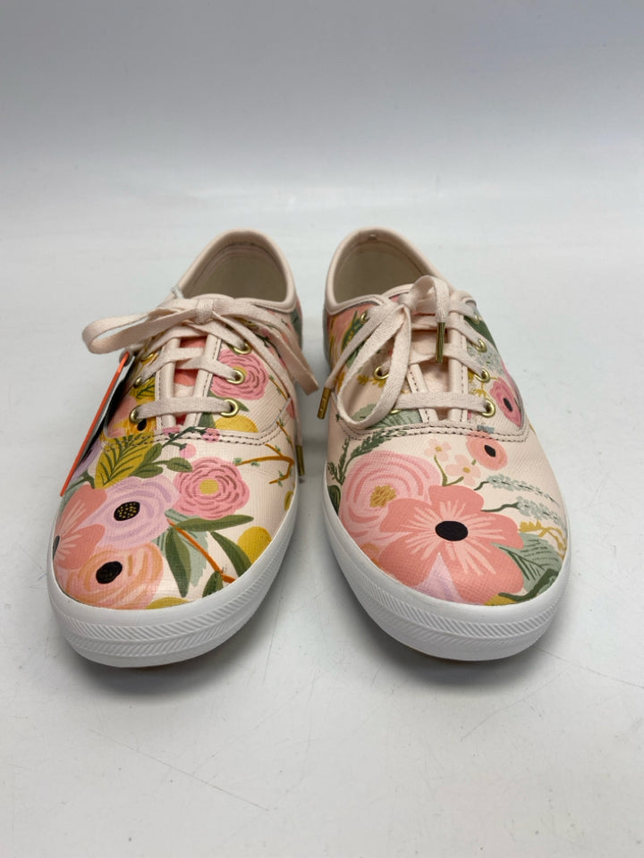 NWT Keds  Size 9.5 Pink/Green Multi-Color Flower(s) Sneakers