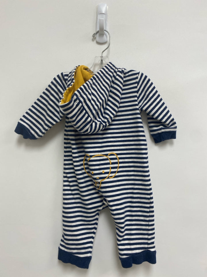 Little Me SIZE 6M Navy/white Stripes Hooded Boy&