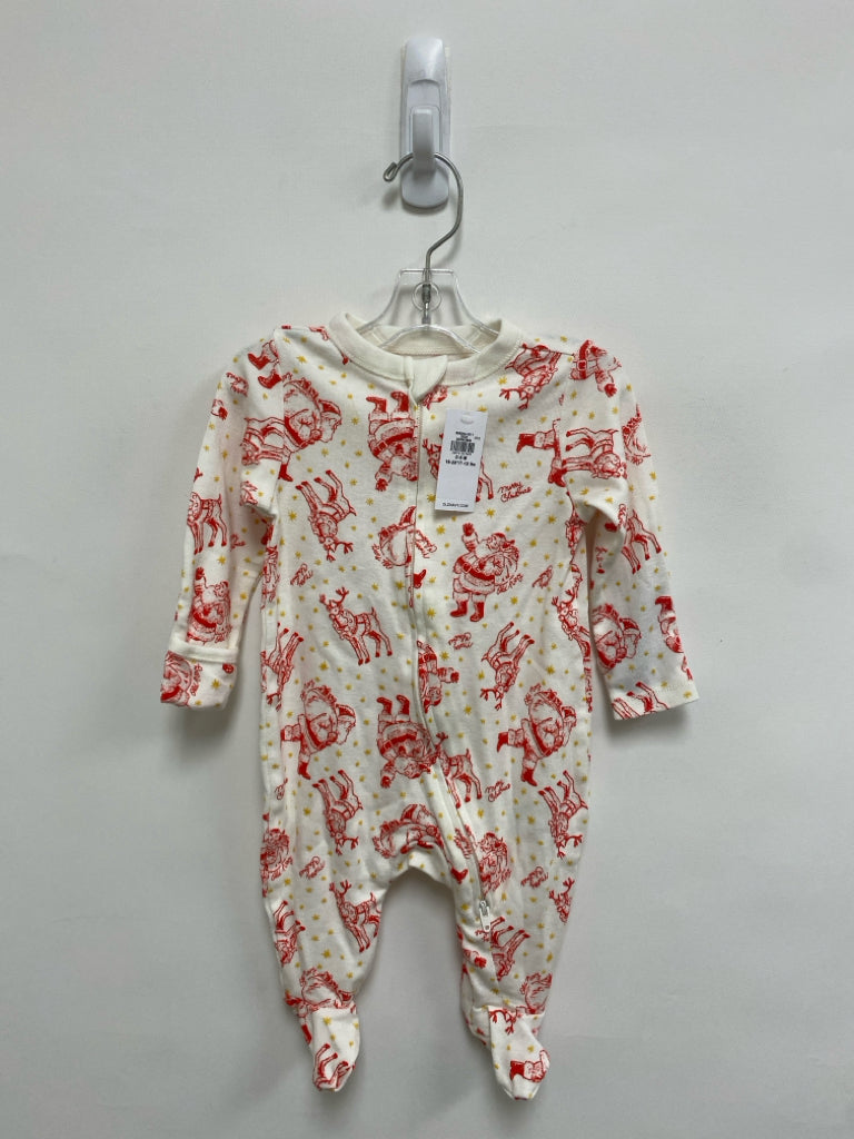 NWT Old Navy SIZE 0-3M White Red/Yellow Santa Long Sleeve Boy&