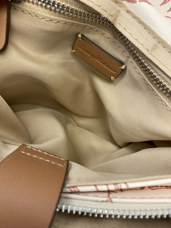 Tommy Bahama Cream/Brown Leaves Crossbody